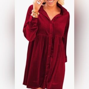 Elegant Velvet Pink Dress, Size Large 
By: One Eleven North